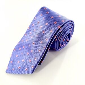 Thomas Pink London 100% Silk Men's Tie Purple Geometric Pink Floral